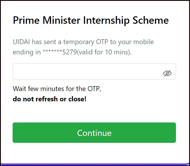 PM Internship Scheme Registration Step-10